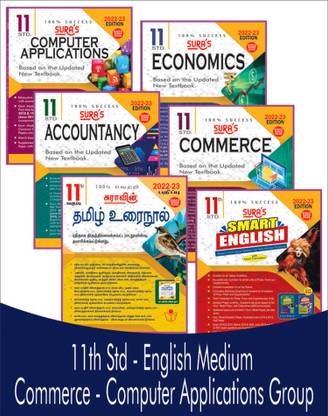 SURA`S 11th STD All Subjects In 1 Bundle Offer For 11th Std Commerce-Computer Applications Group Students (Tamil, English,Accountancy,Commerce,Economics,Computer Applications) Set Of 6 Guides - English Medium 2022-23 - Based On Samacheer Kalvi