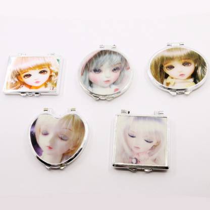 REVA Pocket compact mirror -3D Multi shape barbie shade Makeup Mirrors