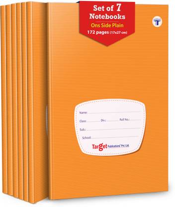 Target Publications Single Line Interleaf Notebooks for Kids, School,Office | 17 x27 cm | Pack of 7| Regular Notebook Single Line Interleaf 1204 Pages