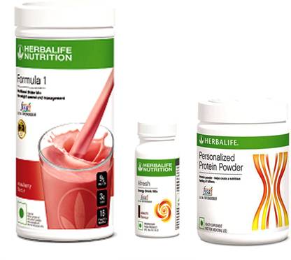 Herbalife Nutrition FORMULA 1SHAKE STRAWBERRY &PROTIEN POWDER 200 G AFRESH ENERGY DRINK ELAICHI Protein Shake
