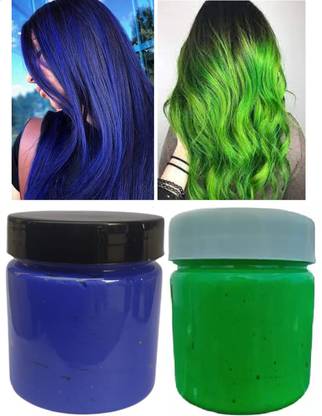 Emijun Hair Styling Color Wax For Strong Hold Highlights, Parties And Special Occasion , GREEN, BLUE