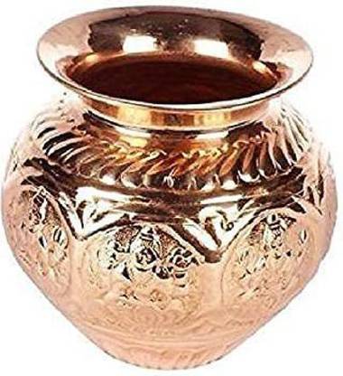 Shiv Pure Copper Ashta Lakshmi Kalasam Copper Ashtalakshmi Kalash Sombu Lota (Size-9) Copper Kalash