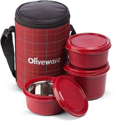 Oliveware Lunch Box | Stainless Steel 3 Containers Lunch Box