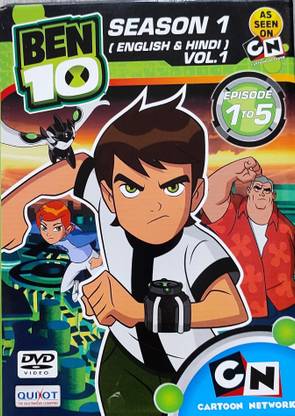 BEN 10 SEASON 1 EPISODE 1-5 (5 EPISODES ) VOL.1 DVD ( ENGLISH & HINDI )