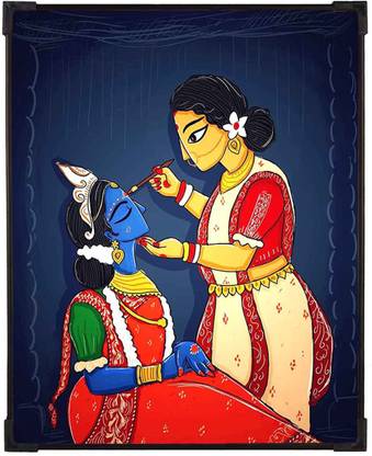 FURNATO Home Decor | UV Coated MDF Maa Parvati & Maa Kali Picture Painting Digital Reprint 12 inch x 9.5 inch Painting