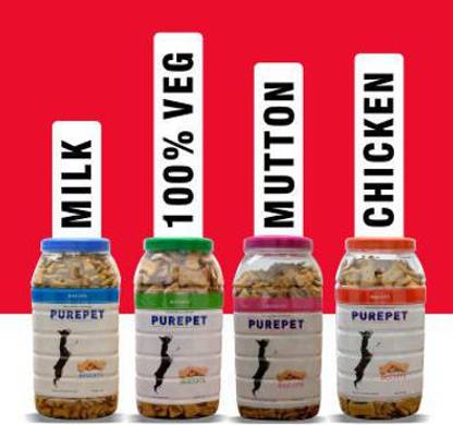 purepet purepet Milk Biscut Chicken 100% VEG MUTTON 1KG 4 PACK Chicken 3.4 kg (4x0.85 kg) Dry Adult Dog Food