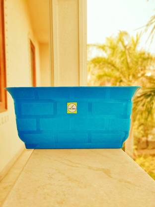 The Ubals Garden Essential 13.4 Inch Plastic Window Planter/Pots Rectangular Plant Container Set