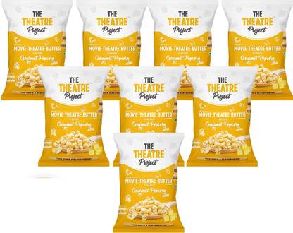 THE THEATRE Project Combo Pack of Gourmet Popcorn (Movie Theatre Butter) - (59 gms X 8) Movie Theatre Butter Popcorn
