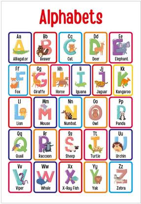 Alphabet Charts for kids learning | abcd charts charts for kids | Perfect for Homeschooling, Kindergarten and Nursery Children ( Laminated, 12inch x 18inch ) Fine Art Print