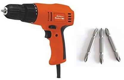 GOLDEN BULLET screw driver machine 10 mm Chuck, 310 W with 3 pcs screw driver bits PH2 combo Pistol Grip Drill