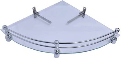 Shri vishwakarma hardware 5MM TOUGHENED GLASS CORNER SHELF Glass Wall Shelf