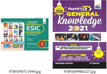 15 Practice Sets For ESIC (Employees’ State Insurance Corporation) Upper Division Clerk (UDC) Exam 2021 Phase I & II & Rapid General Knowledge 2021 For Competitive Exams 3rd Edition (Set Of 2 Books)