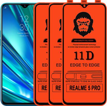 Rofix star Edge To Edge Tempered Glass for REALME 5 PRO