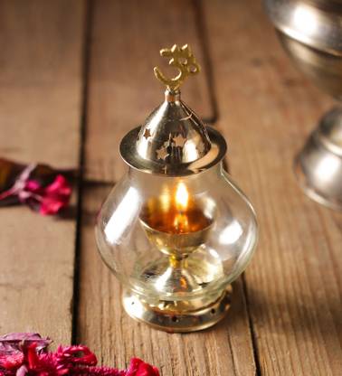 अर्घ्यं Om Akhnad diya Oil puja lamps पीतल टेबल दीया