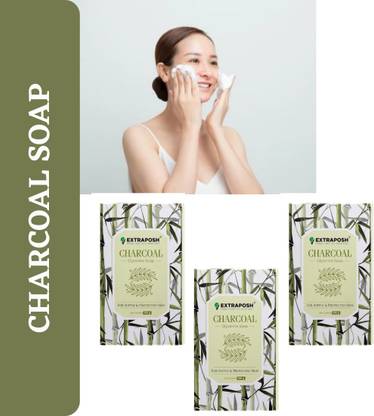 Extraposh NEW Charcoal Soap, Removes Blackheads ,Dead Skin Cells Handmade FOR DRY SKIN