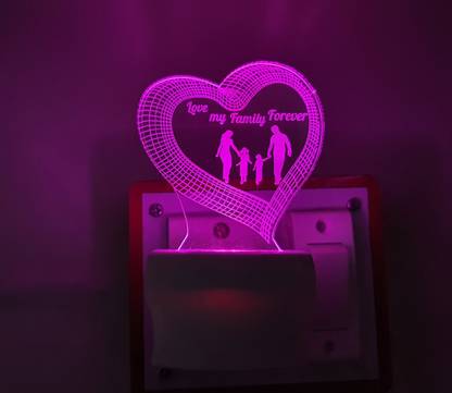 jkart Multicolour 3D ” Family Love ” Beautifully Colour Changing Lamp for Gift/Decor Night Lamp
