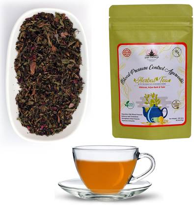 Yoga Chaitanya Blood Pressure Control Ayurvedic Herbal Tea | Tea for High BP Control (100 Gm, 50 Cups) Unflavoured Herbal Tea Pouch