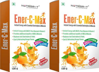 Nutrisrot EnerC-Max for Instant Energy with Electrolytes & Vitamin-C Pack of2 (100ml each) Energy Drink