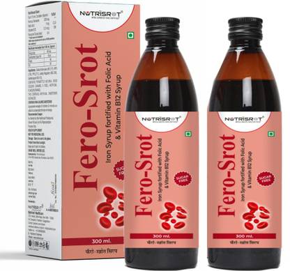 Nutrisrot Fero-SROT Fortified Iron syrup with Folic Acid and Vitamin B12 for Anemia