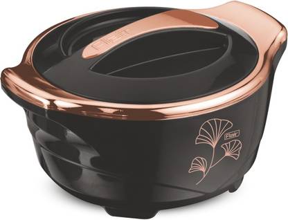 FLAIR Gold Crest Insulated Inner Steel Black Color 800 ML Serve Casserole