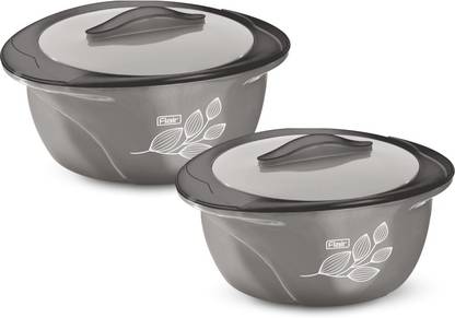 FLAIR Delight Insulated Casserole 1500 ML, 2000 ML Gray Color Pack of 2 Serve Casserole Set