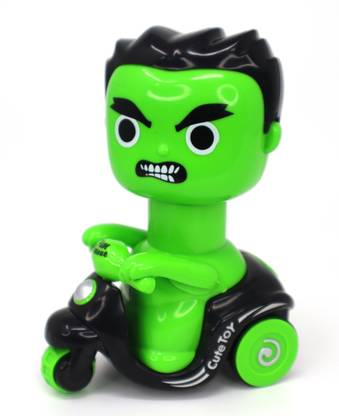 Battling Cute & Funny Cartoon Hulk Press and Go Scooter Toy