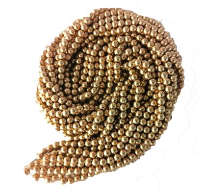 Fanaa Fashion Dull Gold Beads for Aari Embroidery Maggam Work 4MM 12 strings (each 30cm)