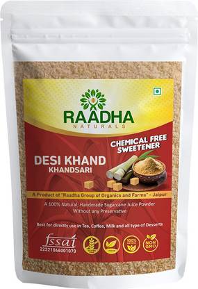 RAADHA ORGANICS Desi Khand / Khandsari Sugar Sweetener