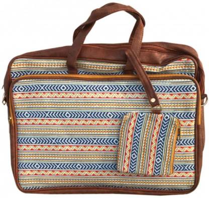 Craferia Export Trendy Ikkat Print Laptop Bags/Handbags With Mini Pouch For Women & Girls Sling Bag