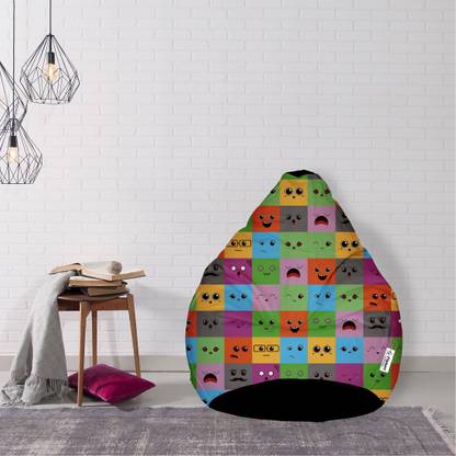 Flipkart SmartBuy XXL Tear Drop Bean Bag Cover  (Without Beans)