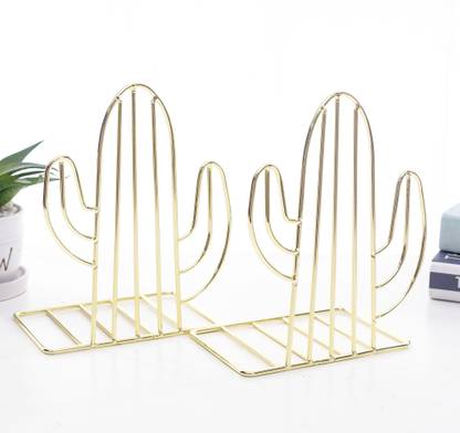 oddpod Cactus Metal Bookends for Office Decor/Book Shelf/Living Room/Home Décor 8" Iron Book End