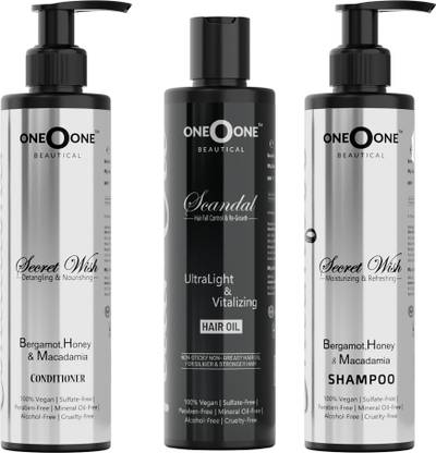 oneOone Beautical Smooth & Shine Shampoo and Conditioner & Hair Oil For Hair Growth & Hair Fall