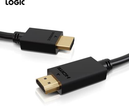 Logic HDMI Cable 1.8 m HDMI 2.0 Cable 1.8 Meter (6 feet) Male to Male 4K@60 Hz 24K Gold Plated, Supports EDID & CEC