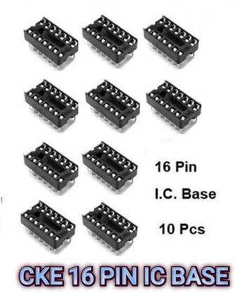 CKE 16 PIN DIP IC SOCKET - BASE CONNECTOR FOR ICS CD 4017( PACK OF 10 PCS) Electronic Components Electronic Hobby Kit
