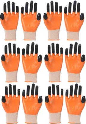 NARV 6-Tiger Print Cut Restitance Chemical Indrustry Contruction Workers Agrilacture Nylon, Nitrile  Safety Gloves