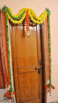 dannyboyzs Handicraft Hand Made Artificial Kolkatta Marigold Flower Latkan Toran Garland