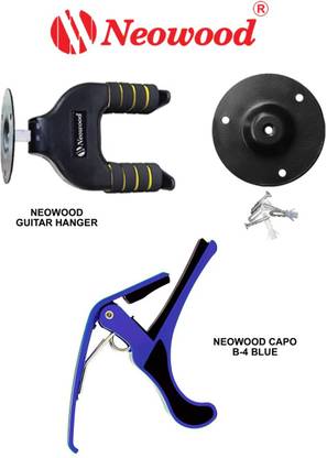 Neowood Wall Hanger With Guitar Capo (Blue) Hanger Hanger