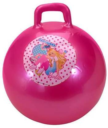 Synlark Big Size Inflatable Hopper Jumping Hop Ball Bouncing Hopping Ball with Handle for Kids Multi Ball Cartoon printing