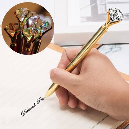 Alpyog Crystal Diamond Rose Gold Ballpoint Pen Set with Pen Gift Box Multi-function Pen