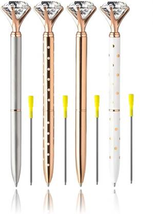Trendegic Crystal Diamond Rose Gold Ballpoint Pen Set with Pen Gift Box Pen Gift Set