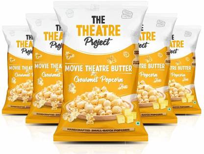 THE THEATRE Project Combo Pack of Gourmet Popcorn (Movie Theatre Butter Flavor) - (59 gms X 5) Butter Popcorn