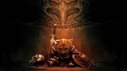Cat Sad The Elder Scrolls V Skyrim Khajiit Matte Finish Poster Paper Print