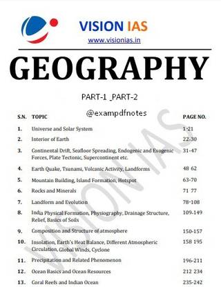 Vision IAS Geography Printed Class Notes Part 1-2 (2021-22)