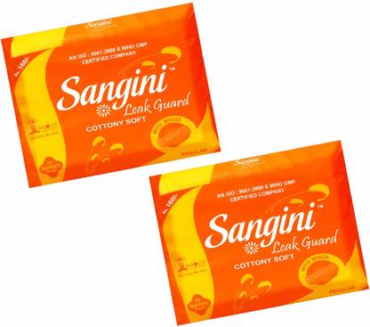 SANGINI Sanitary Pad Leak Guard With Gel Technology Regular Size ( 48 Sanitary Pad ) Sanitary Pad