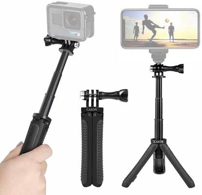 CASON Selfie Stick For Vlog /Action Camera Stick & Tripod for Action Camera CN10 ,CS6 Cable Selfie Stick