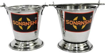 Sonanshi Stainless Steel Serving Bucket/Balti for Serving Dishes for Restaurant & Home Gravy Bucket Serving Set