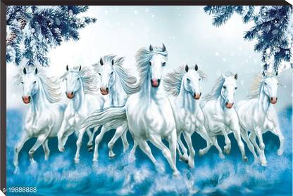 Seven Running Horses Home décor 3D Fine Art Print