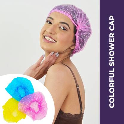 Sanfe Selfly Shower Cap - 3 Piece | Long lasting Elastic Band | Reusable | One Size Fits All | Efficient Cover