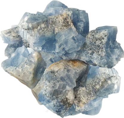 Shubhanjali Natural Blue Calcite Crystals Raw Rough Stones for Reiki Stone Healing Regular Asymmetrical Crystal Stone