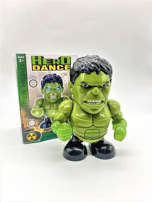 AgriTechKnowledge Avengers Action Figure Dancing Hulk with 3D Flashing Lights & Music Toy for Kids